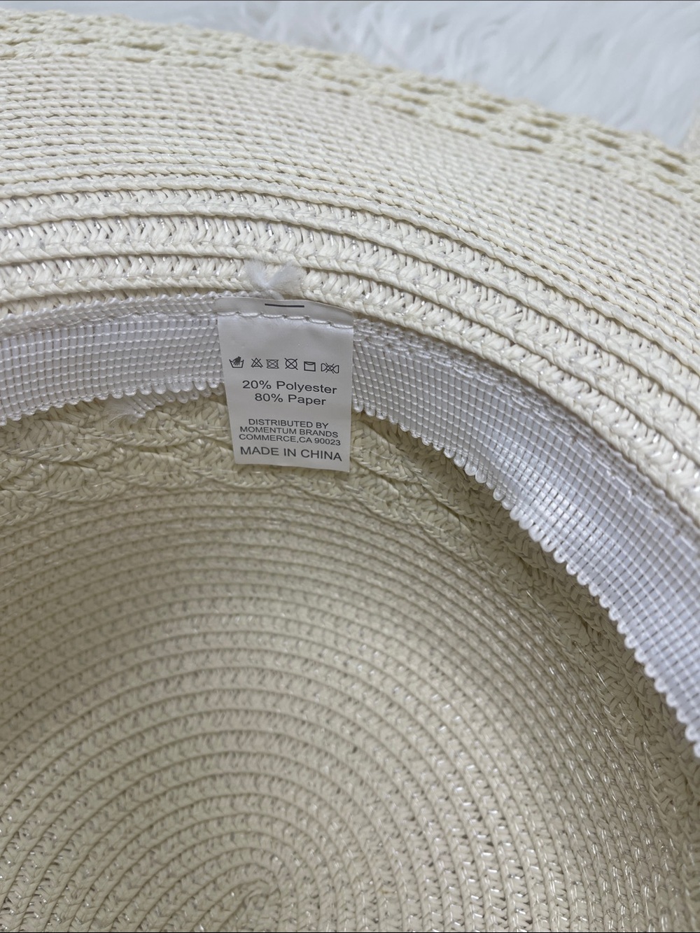 Women’s Beige Wide Brim Floppy Sun Hat with Bow One Size - Picture 3 of 6